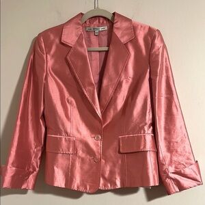 GIANFRANCO FERRE rare vintage 100% silk Pink Satin Women's Blazer jacket 44